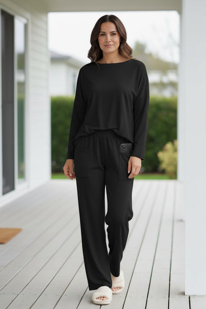 Long Sleeve Pullover Harem Pants Set