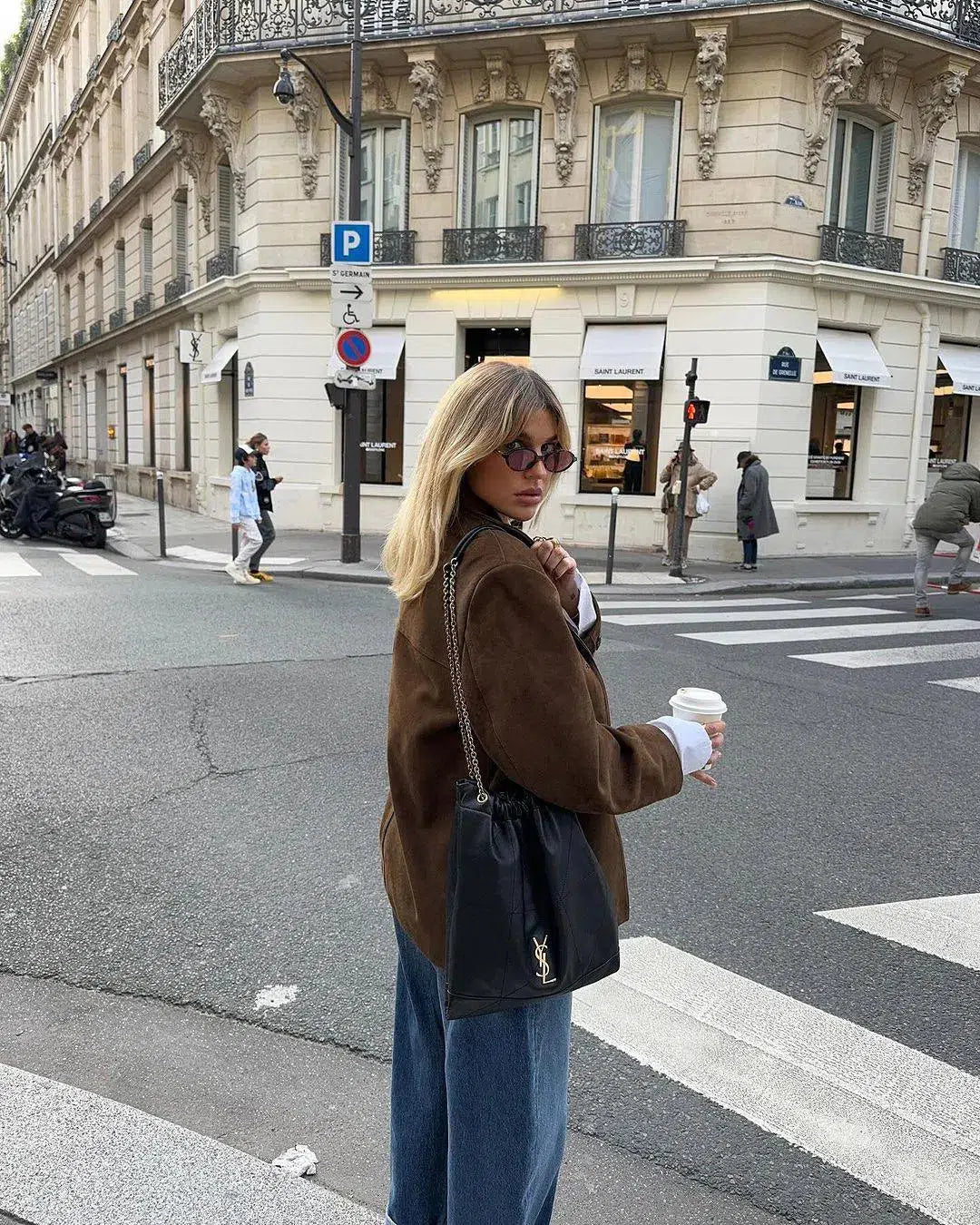 | Structured Shoulders Suede Blazer