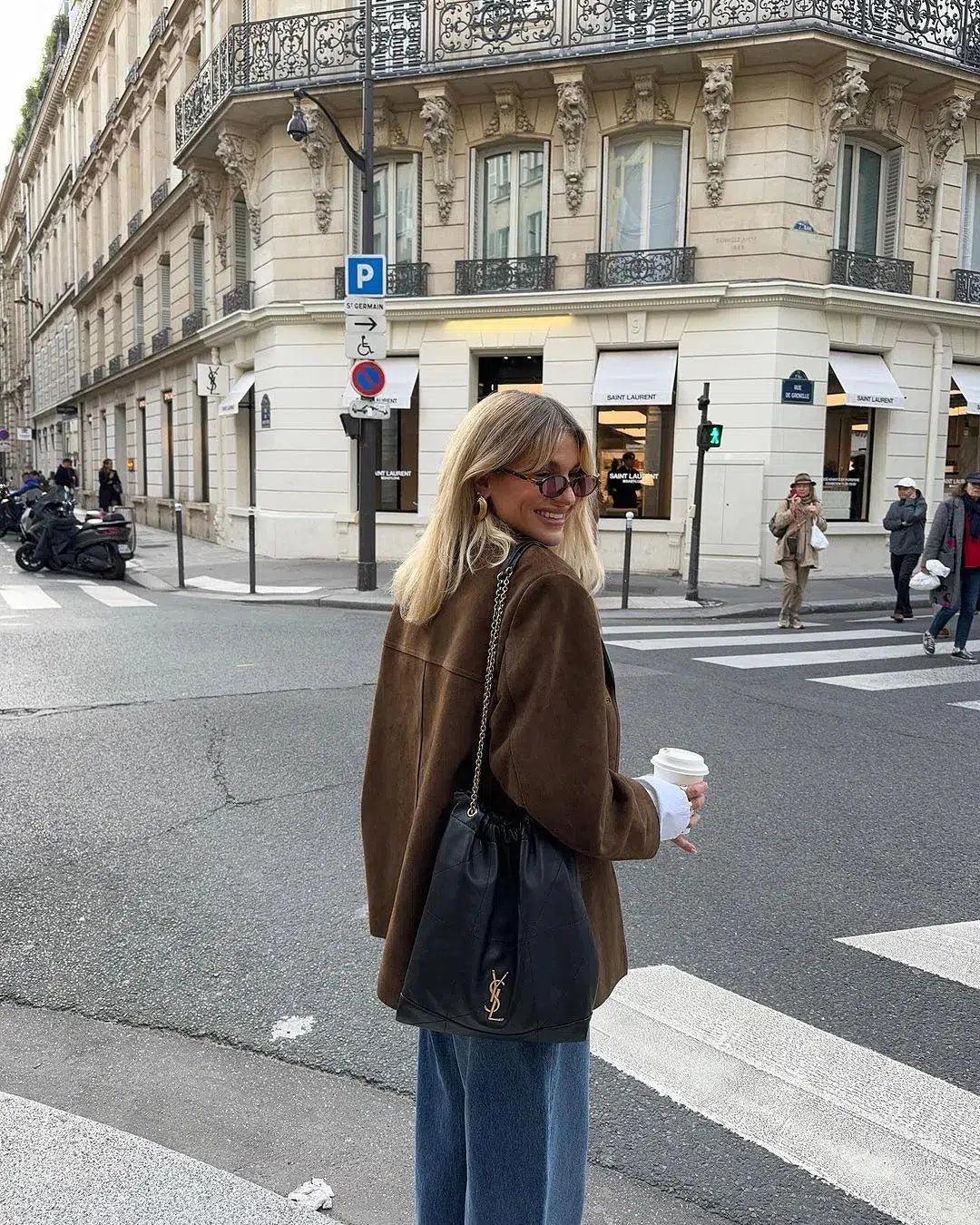 | Structured Shoulders Suede Blazer