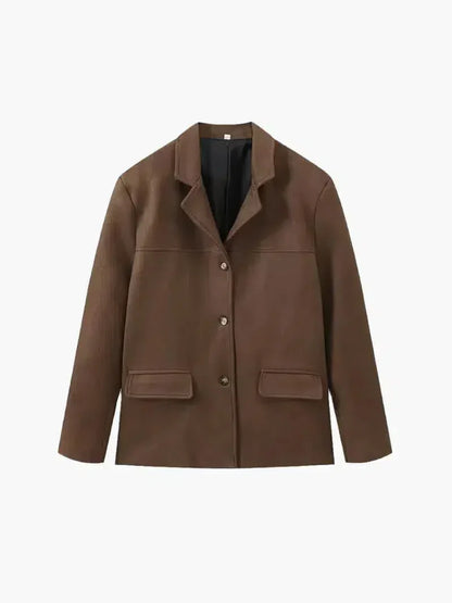 | Structured Shoulders Suede Blazer