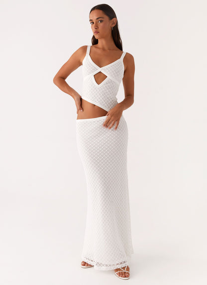 | Cutout Twist Crochet Maxi Dress