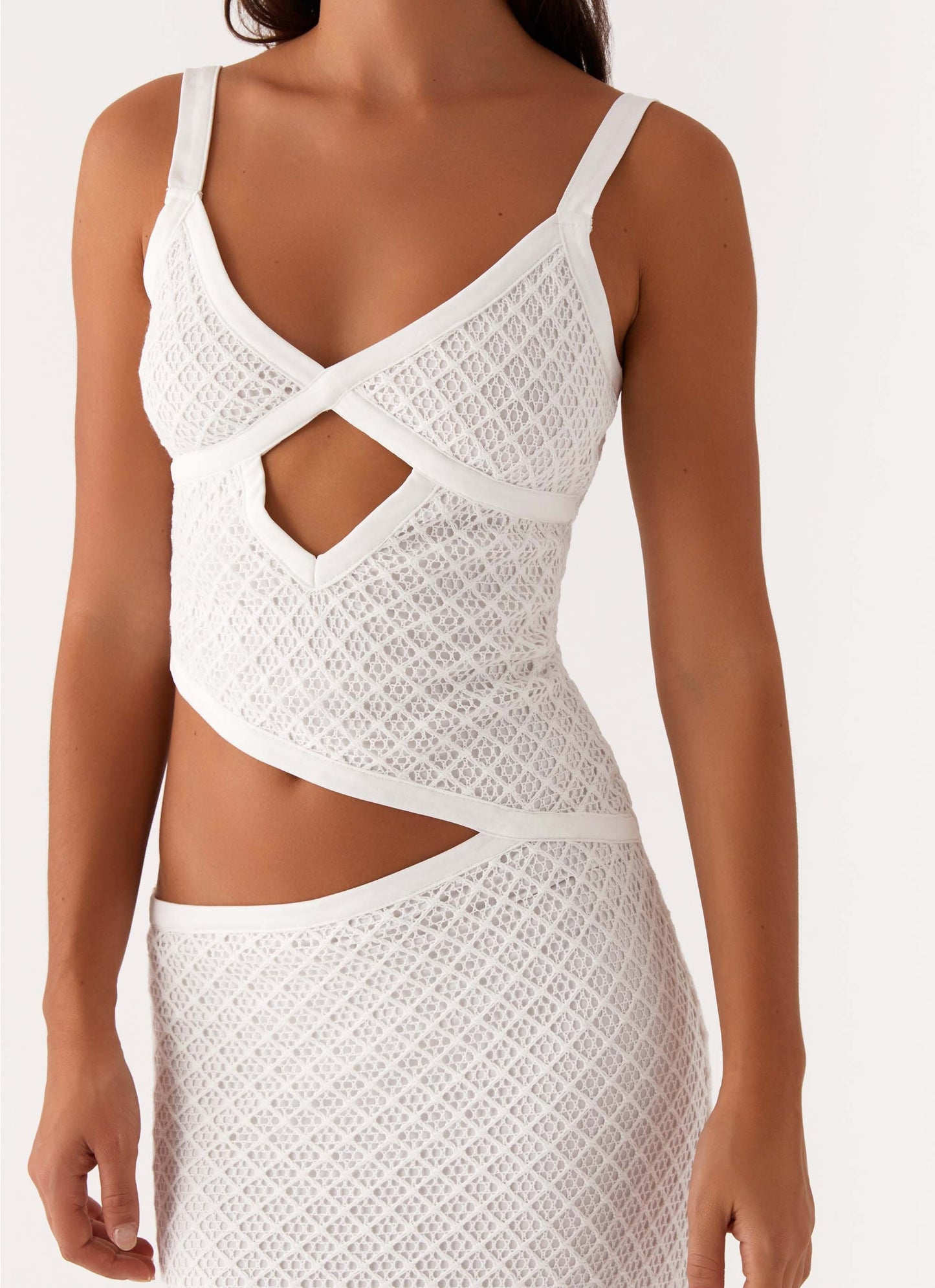 | Cutout Twist Crochet Maxi Dress