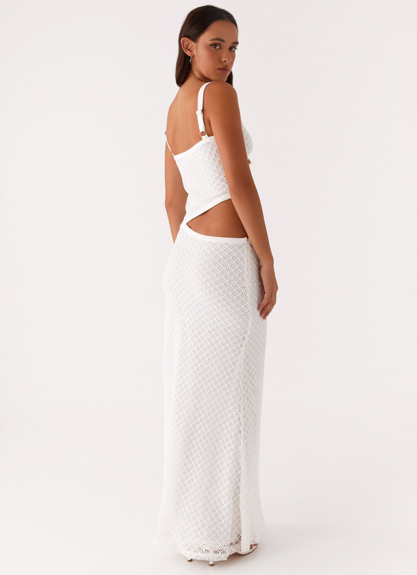 | Cutout Twist Crochet Maxi Dress