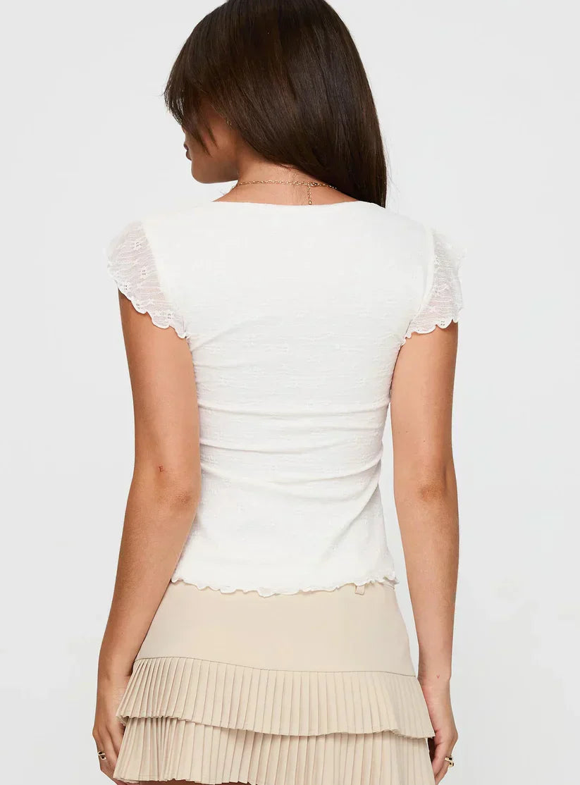 | Ruffle Sleeve Peplum Blouse