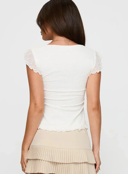 | Ruffle Sleeve Peplum Blouse
