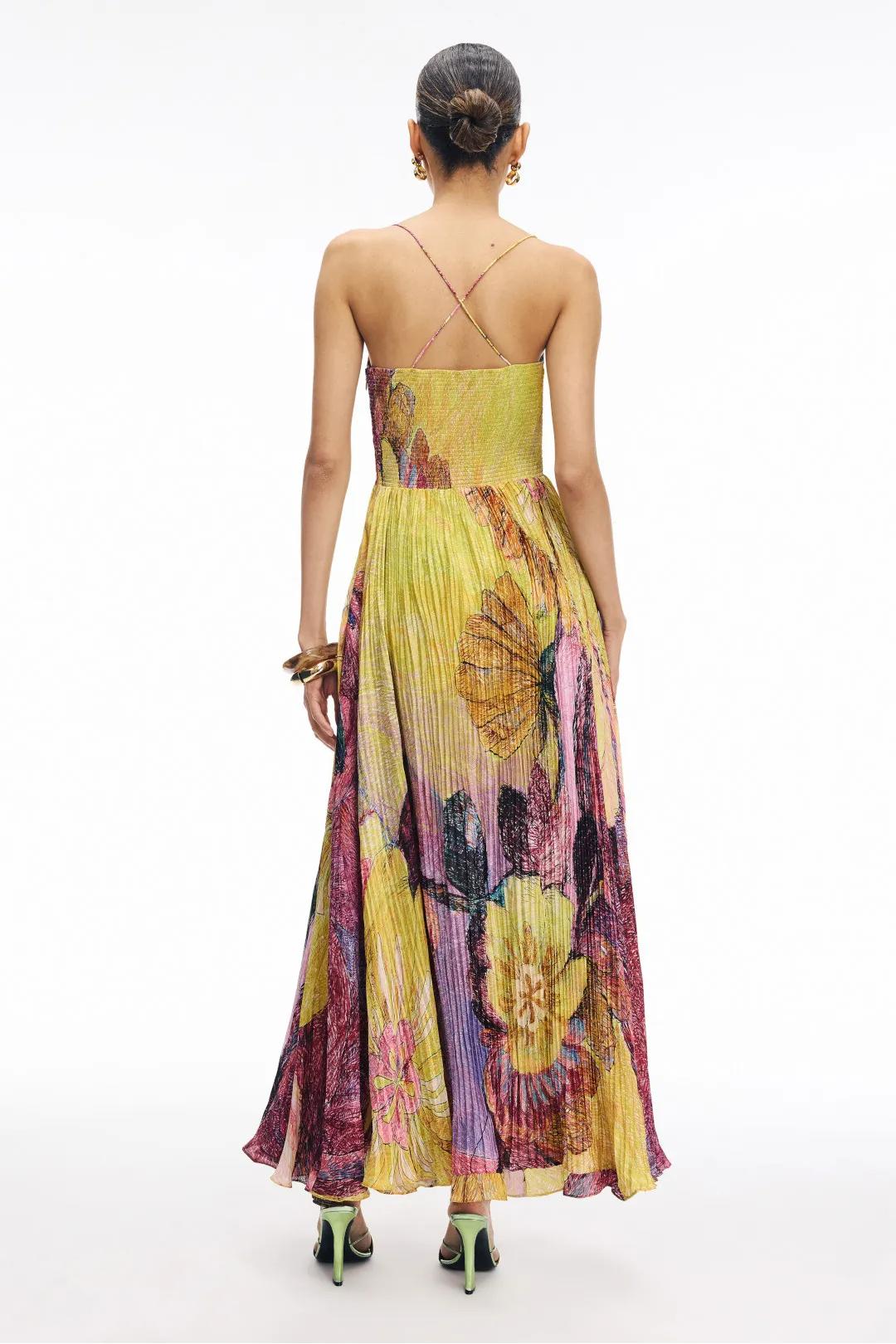 | Floral Pleated Maxi Dress