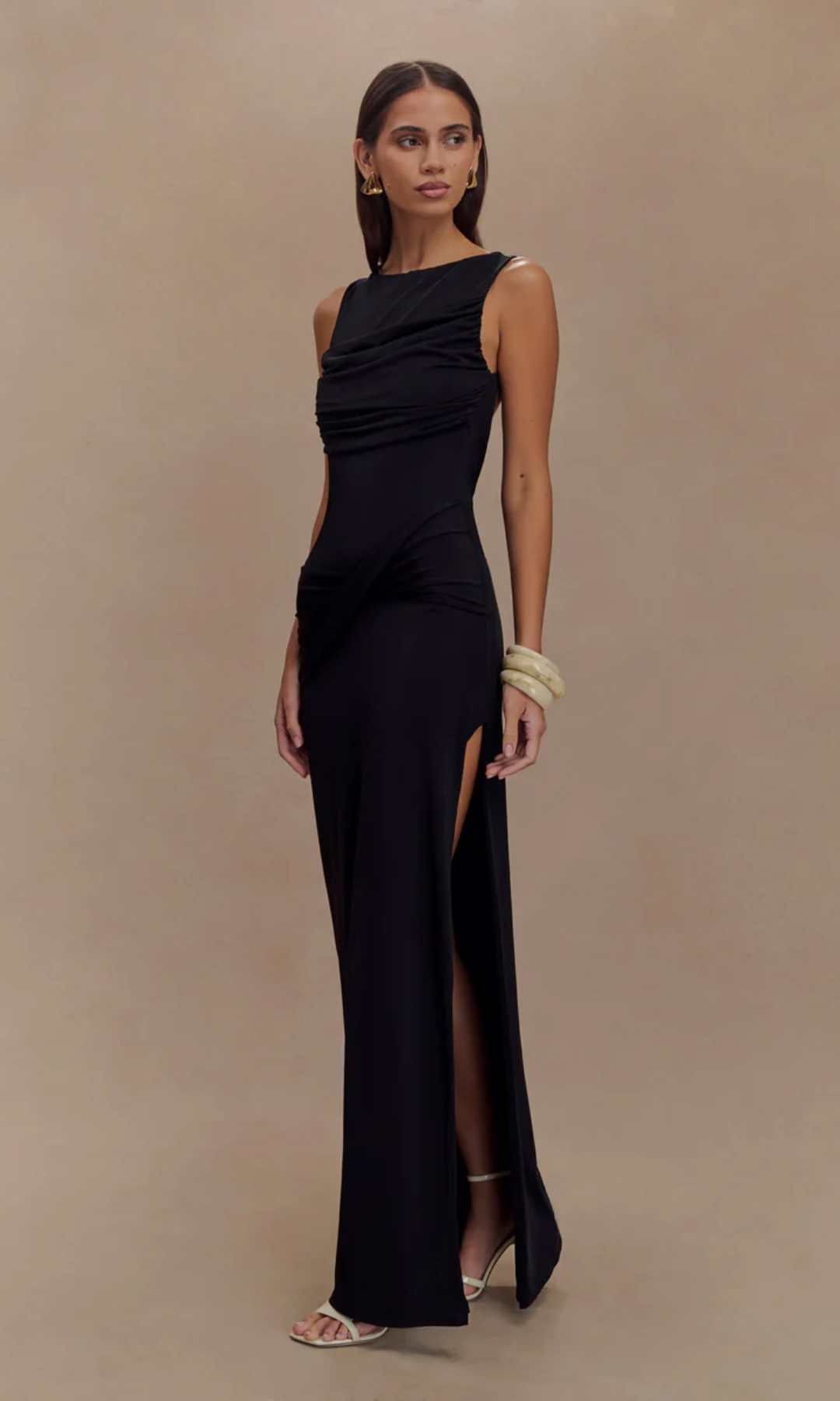 | Draped Waist Detail Maxi Gown