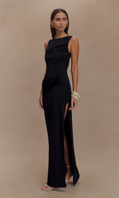 | Draped Waist Detail Maxi Gown