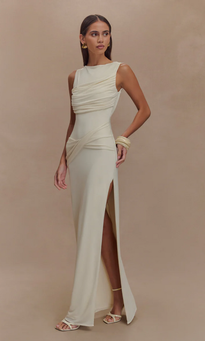 | Draped Waist Detail Maxi Gown