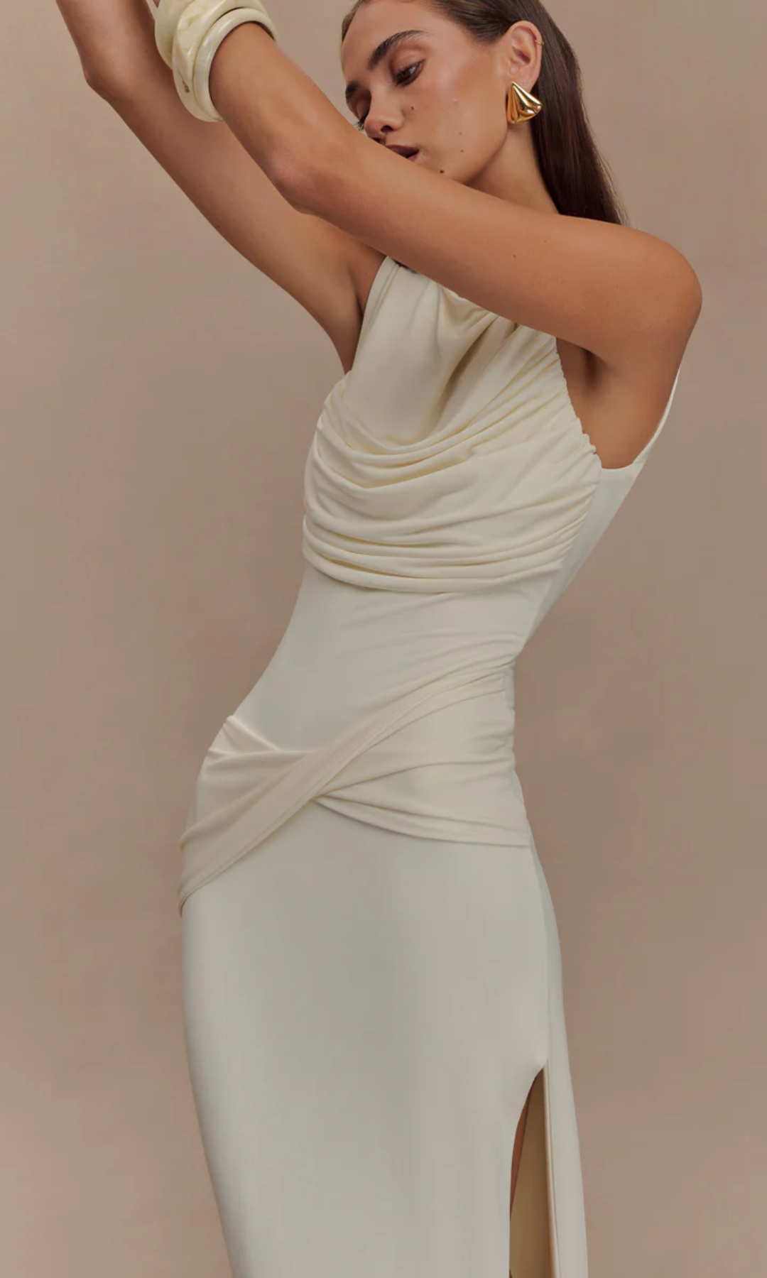| Draped Waist Detail Maxi Gown