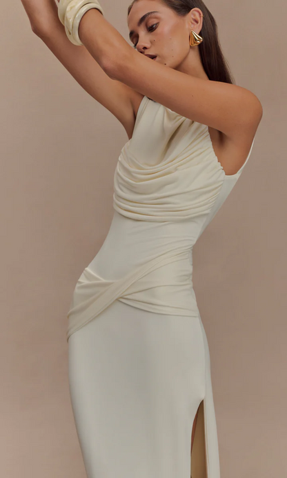 | Draped Waist Detail Maxi Gown