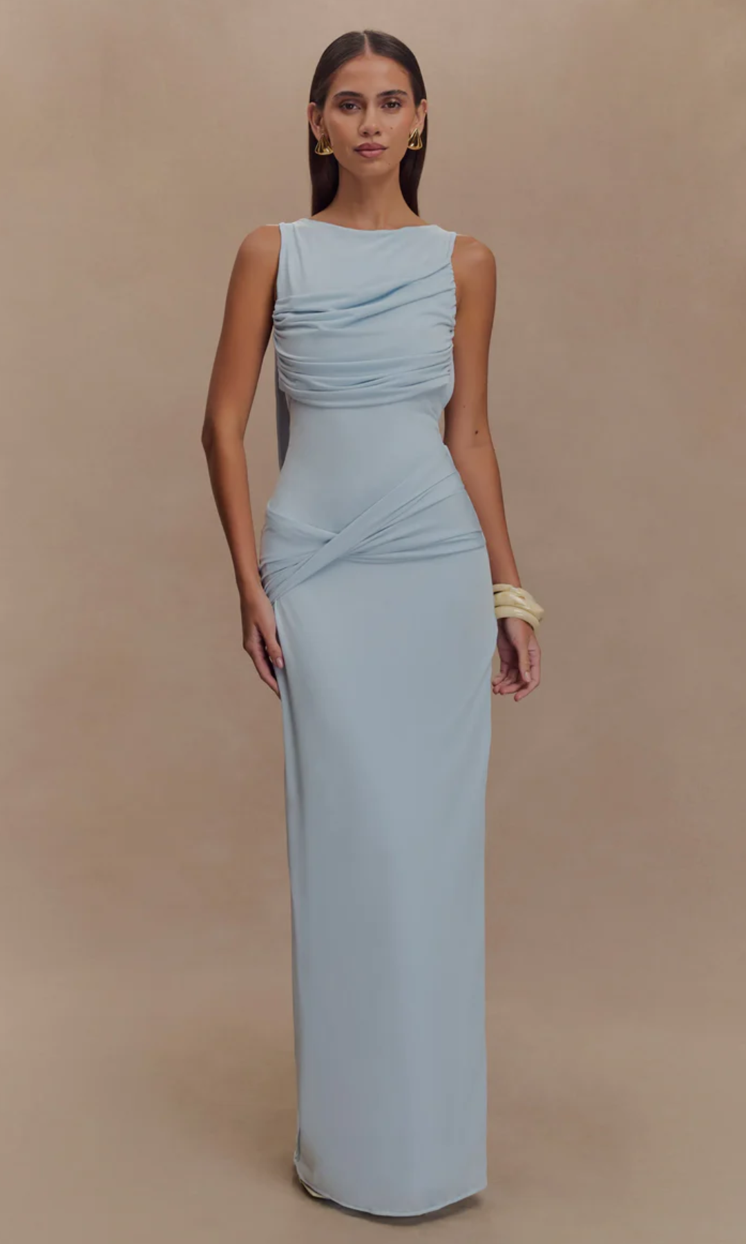 | Draped Waist Detail Maxi Gown