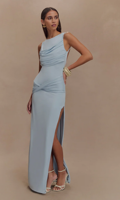 | Draped Waist Detail Maxi Gown