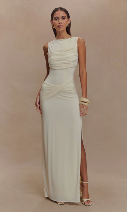 | Draped Waist Detail Maxi Gown