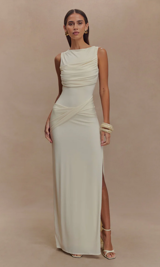 | Draped Waist Detail Maxi Gown