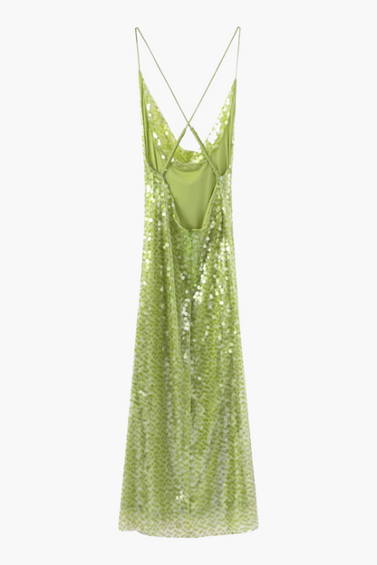 | Sequin Shimmer Strappy Evening Gown