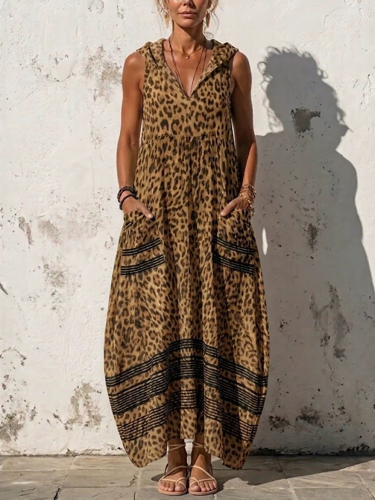 Leopard Print Midi Dress