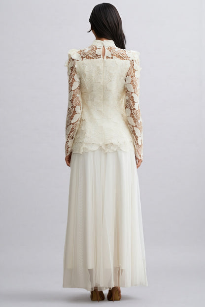 Inina Butterfly Embroidered Lace Maxi Dress Set