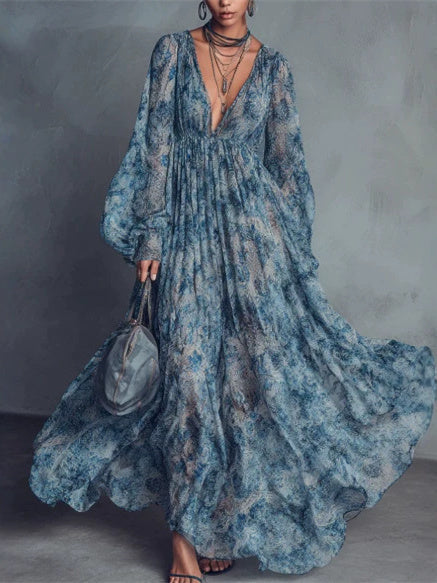 Floral Print Long Dress