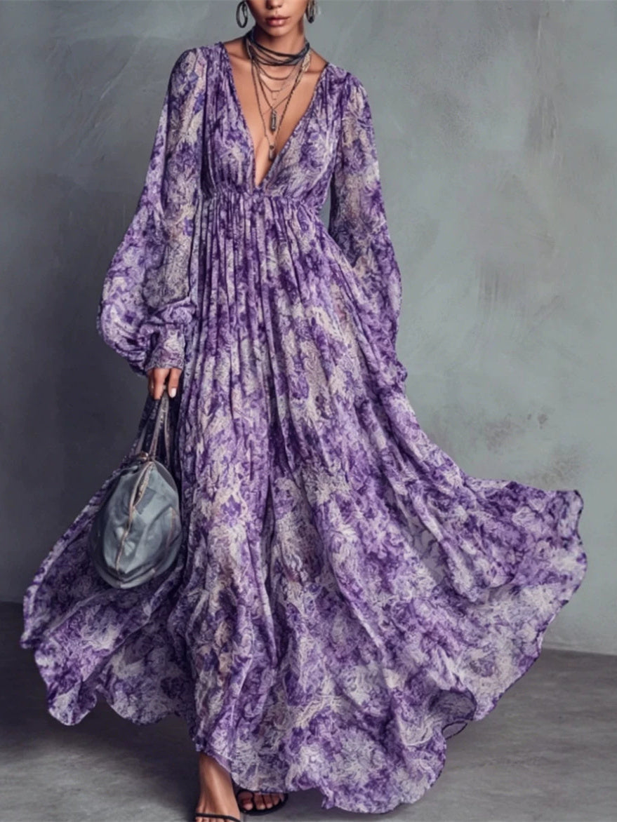 Floral Print Long Dress