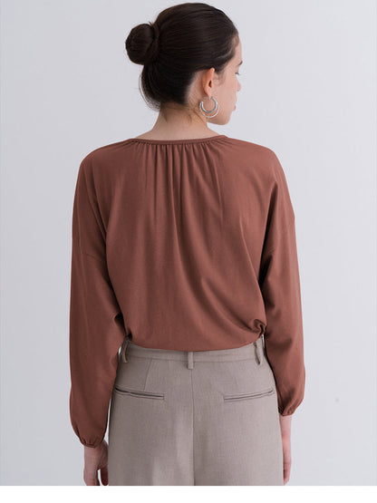 Loose-fitting Casual Cotton Short-sleeved Cover-up With Slightly Sheer Mesh Fabric