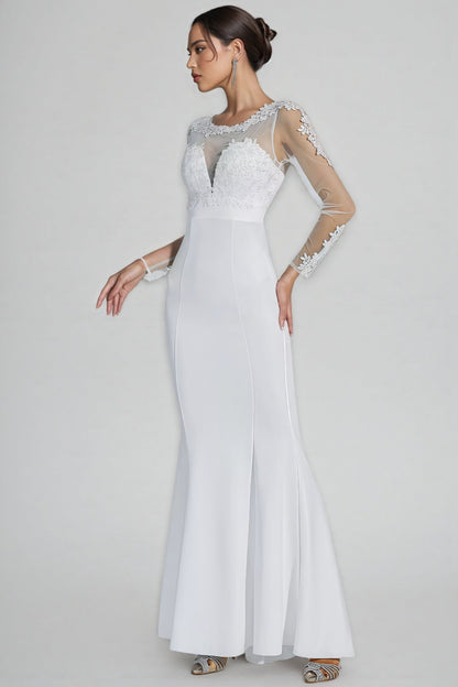 Marend White Lace Bodycon Maxi Dress
