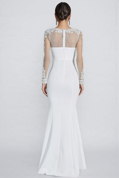 Marend White Lace Bodycon Maxi Dress