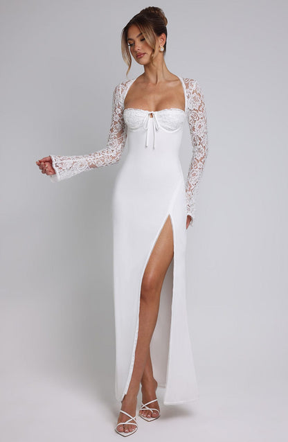 | Lace Sleeve Corset Maxi Dress
