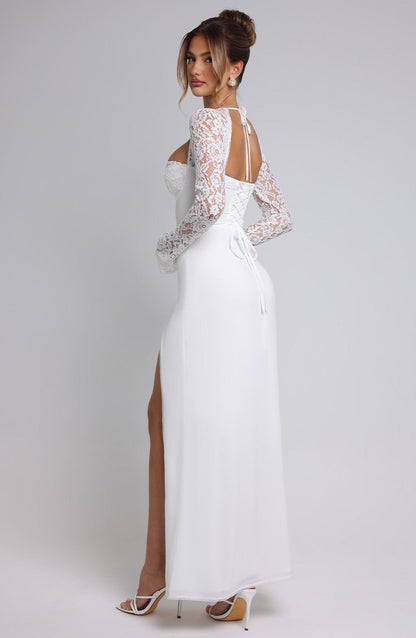 | Lace Sleeve Corset Maxi Dress