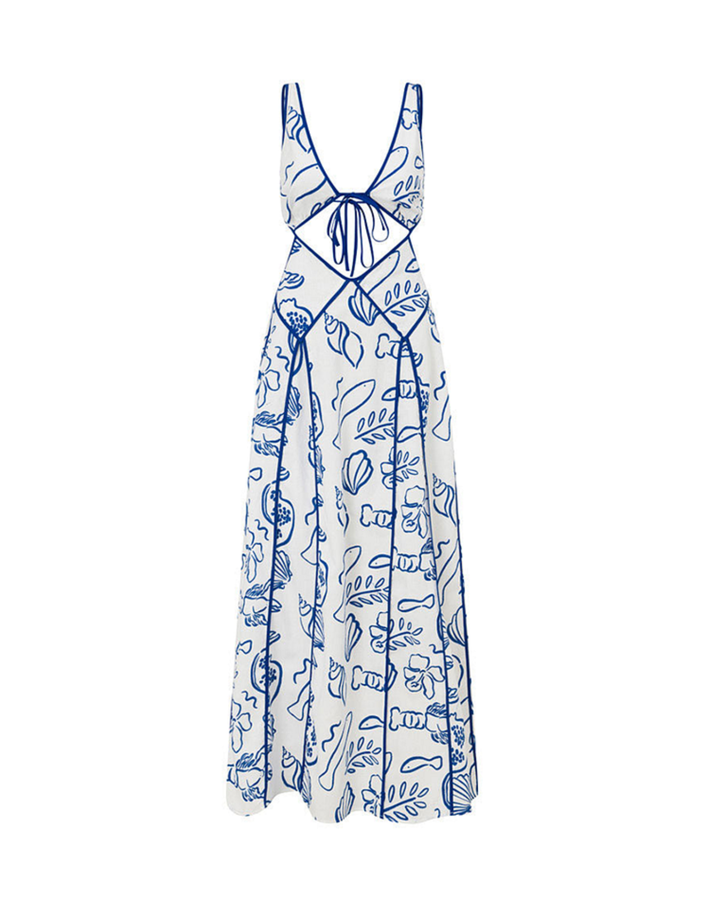 | Printed sundress with coastal cut-out design