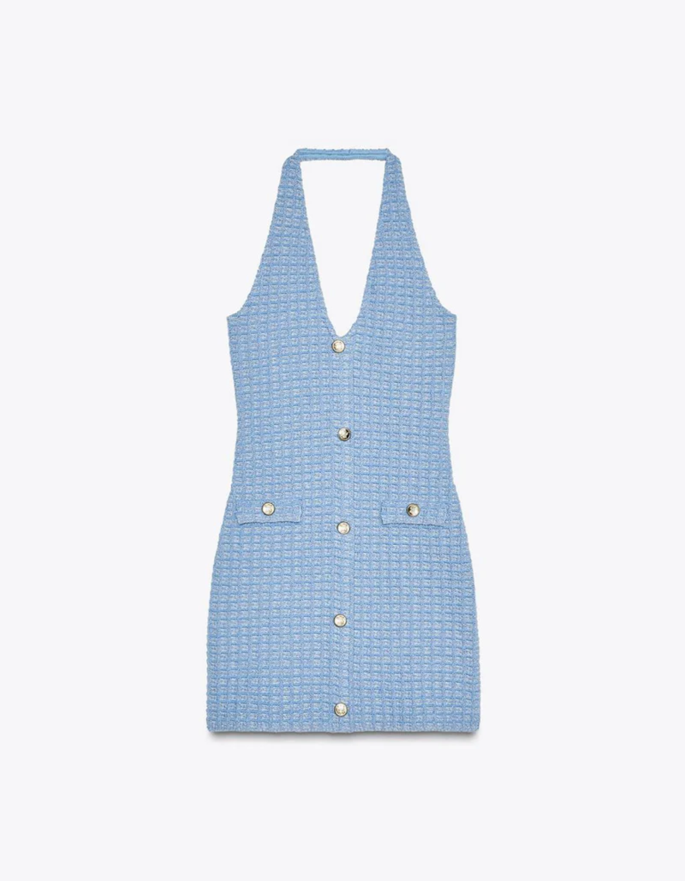 | Tweed Texture Halterneck Mini Dress