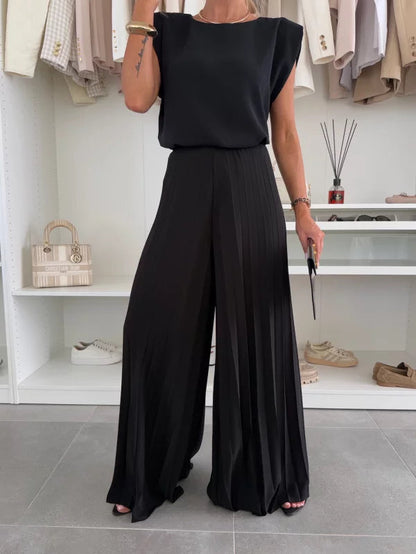 The Daisy Set — Pleated Wide-Leg Trousers & Top