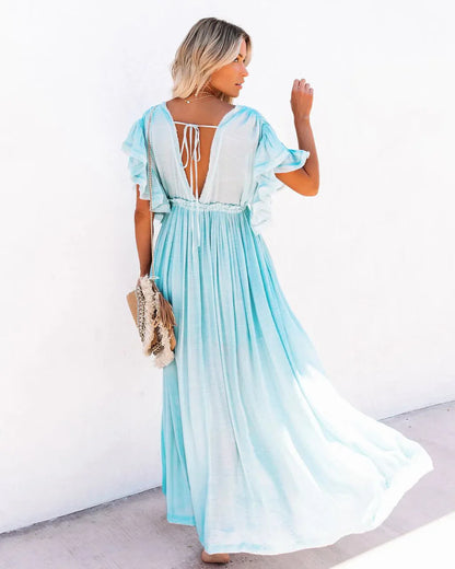 DressBetty - 2024 Elegant V-neck Maternity Boho Dress for Photoshoot