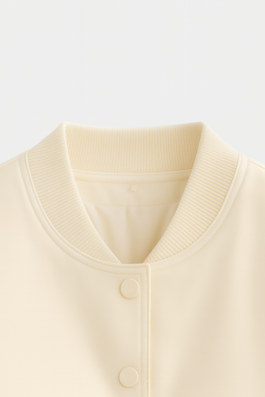 Maison Bomber Jacket | Ribbed O-Neck Button Front Relaxed Silhouette