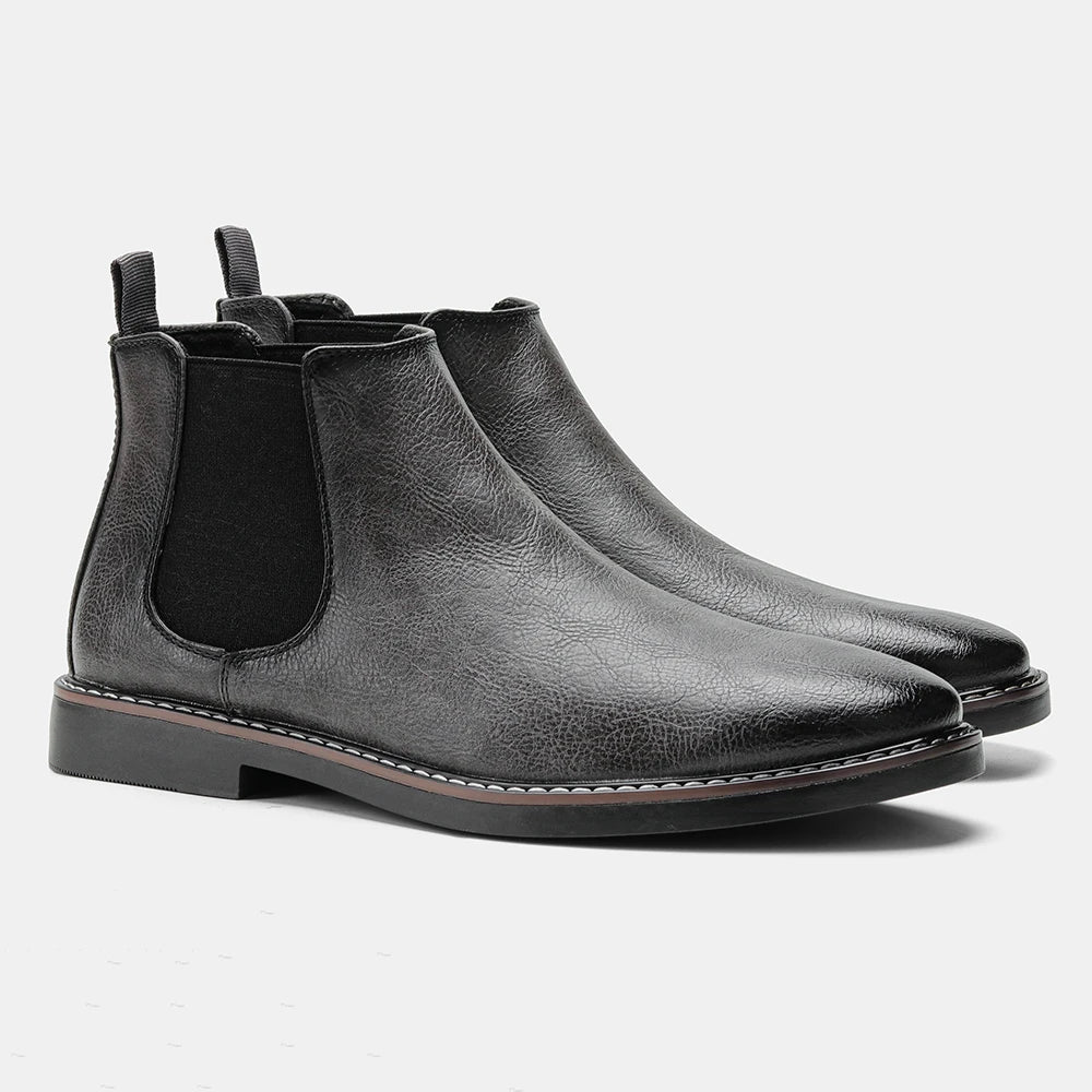Men’s Chelsea Boots | Retro Slip-On | Synthetic Leather