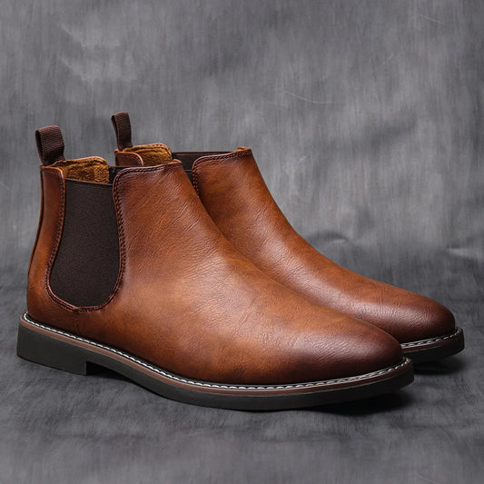 Men’s Chelsea Boots | Retro Slip-On | Synthetic Leather