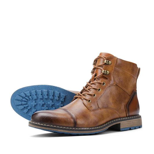 Men's Lace-Up Leather Boots | Split Leather | Maison Collection