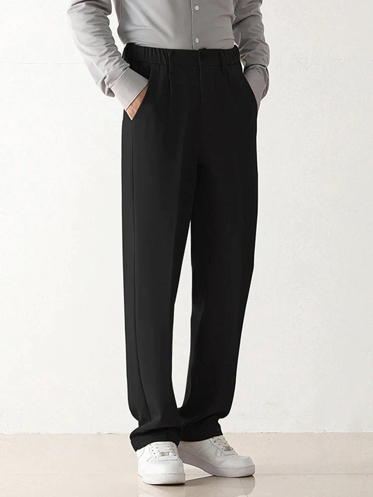 Maison Draped Wide Leg Trousers | Stretch Blend | Zipper Fly | Regular Rise