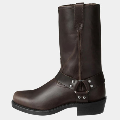 Women’s Vintage Cowboy Boots – Durable Western Harness Design with Classic Square Toe