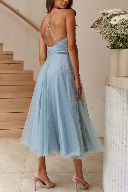 Mesh Corset Lace-up Cami Dress