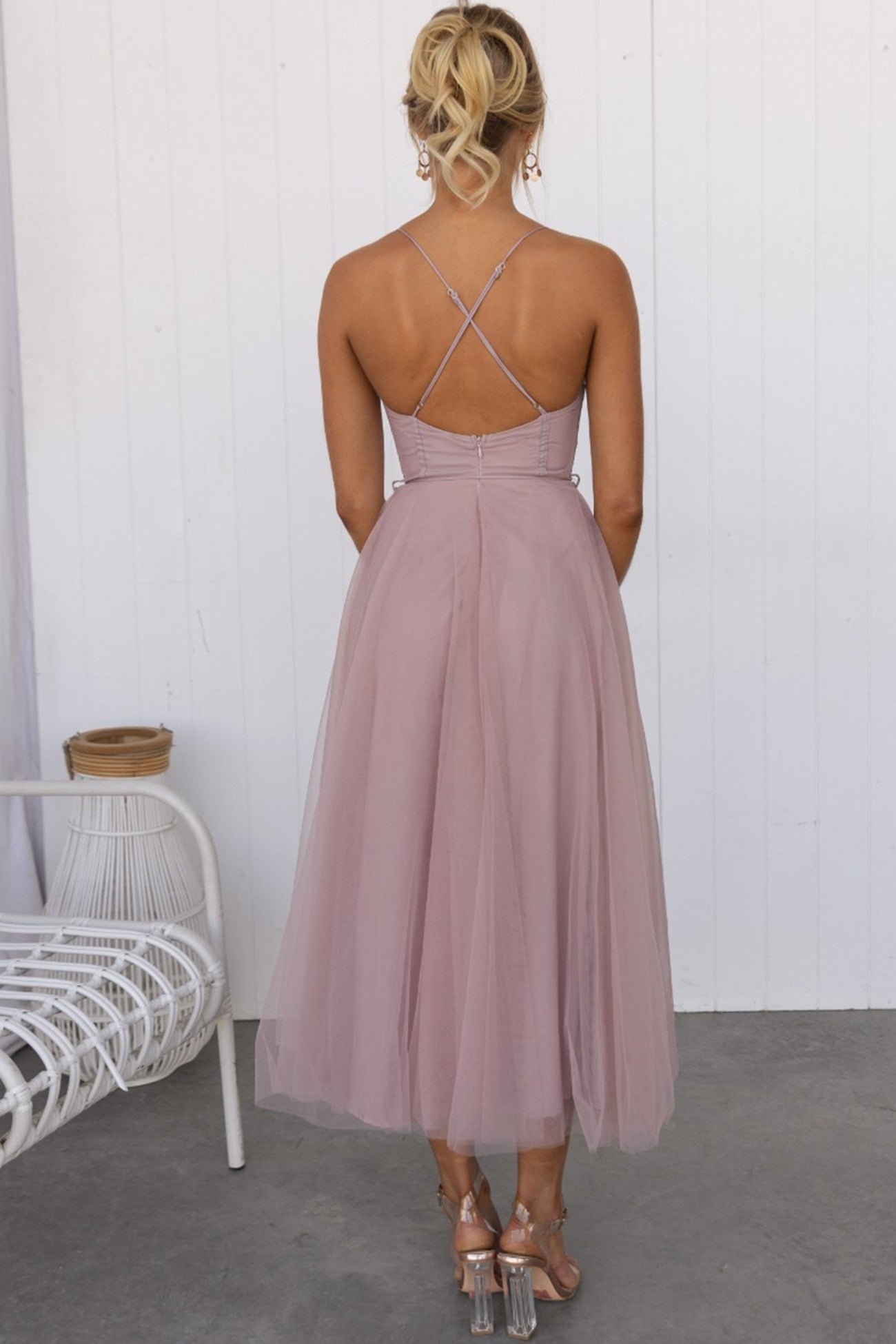 Mesh Corset Lace-up Cami Dress