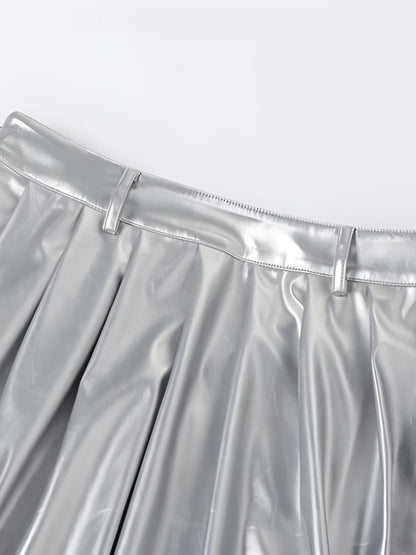 Metallic Silver Maxi Dress