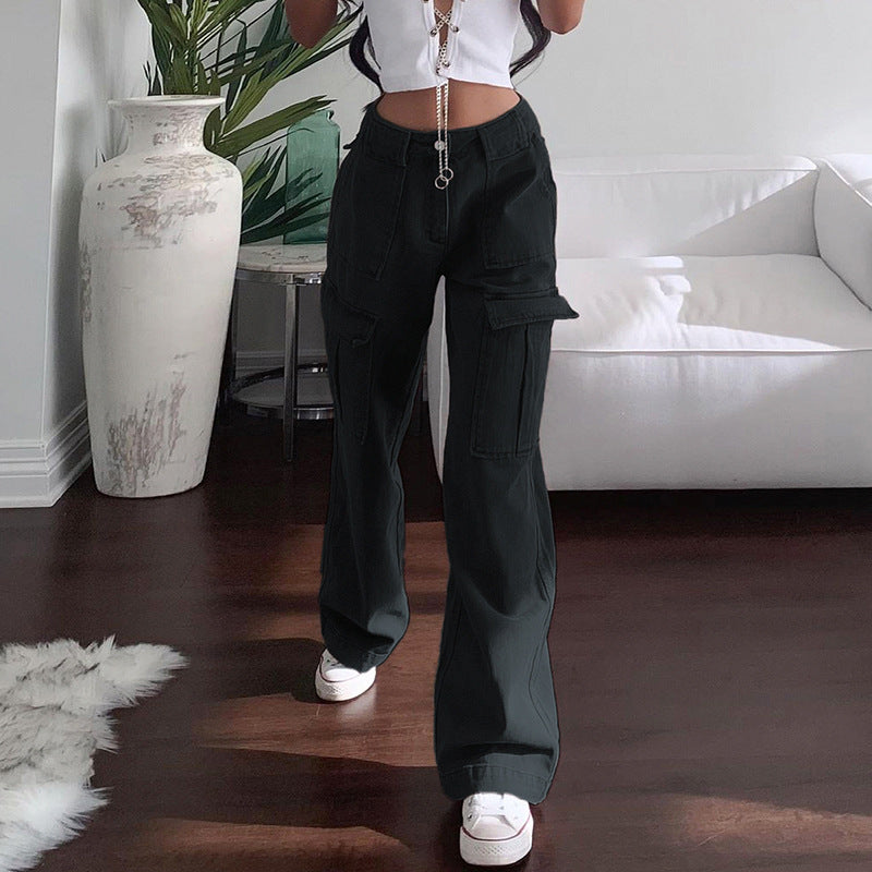 Julia Fashion - Mid-Rise Women's Jeans Y2K High Street Denim Pants