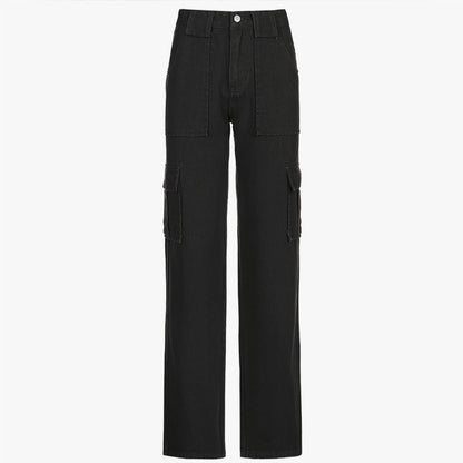 Julia Fashion - Mid-Rise Women's Jeans Y2K High Street Denim Pants