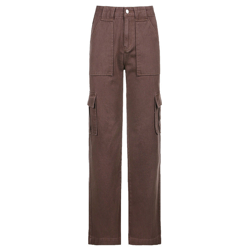 Julia Fashion - Mid-Rise Women's Jeans Y2K High Street Denim Pants