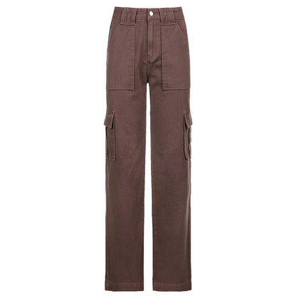 Julia Fashion - Mid-Rise Women's Jeans Y2K High Street Denim Pants