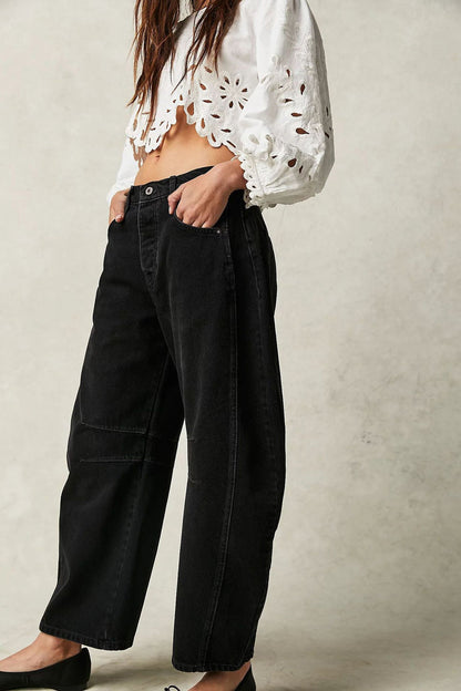 Mid-Rise Baggy Ballon Jeans