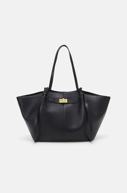 Minimalist Bat-shaped Leather Tote Bag