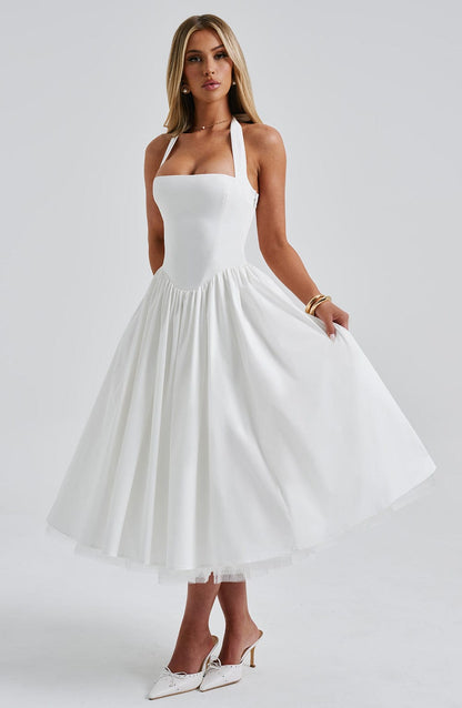 | Lace-up corset detail midi dress