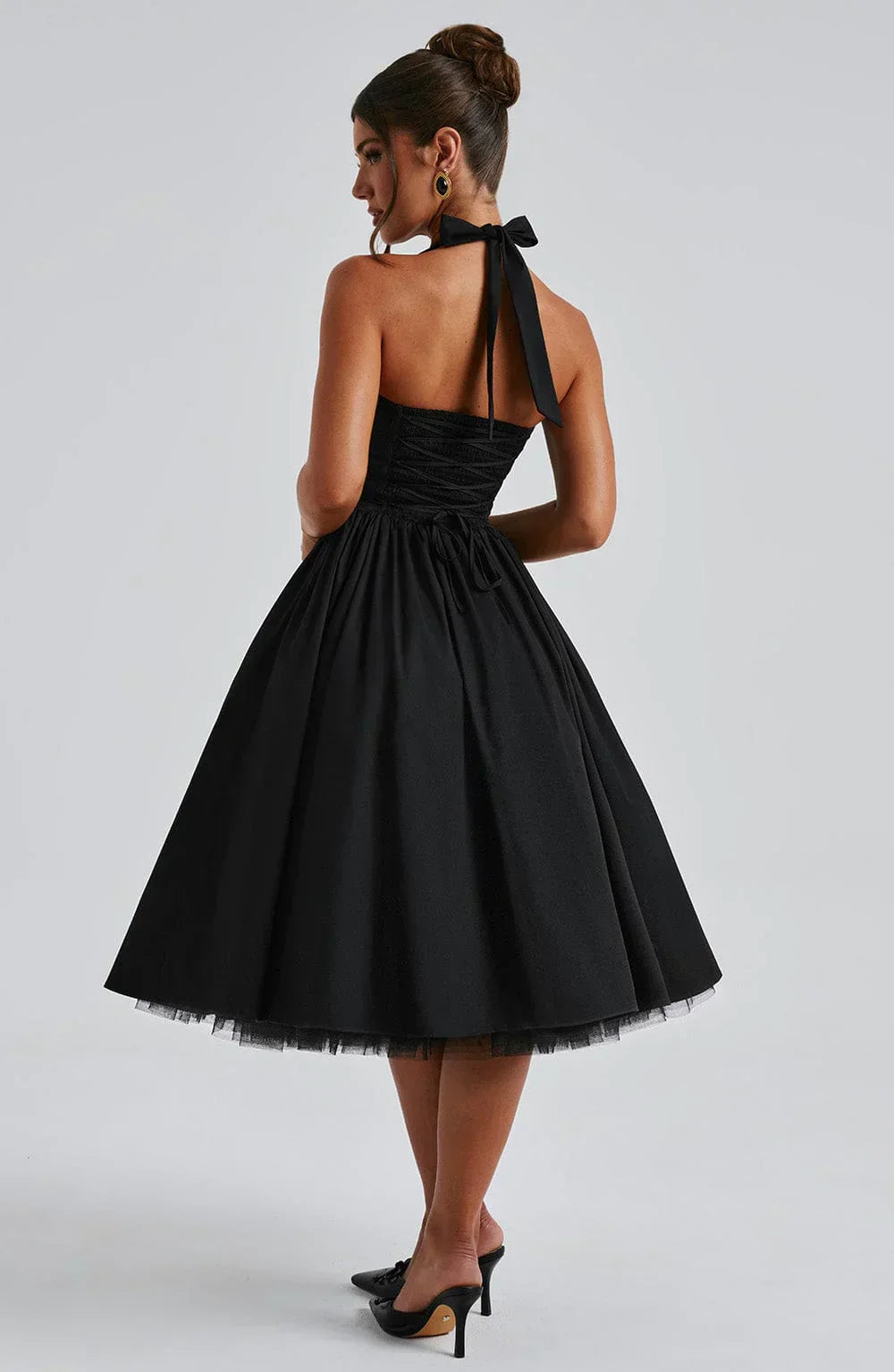 | Lace-up corset detail midi dress